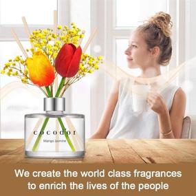 img 2 attached to 🌸 Cocodor Tulip & Preserved Real Flower Reed Diffuser for Home & Office Decor - Mango Jasmine Fragrance - 6.7oz(200ml) - Birthday & Wedding Gift - Aromatherapy Oil Gift Set