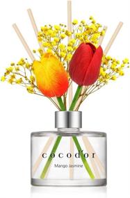 img 4 attached to 🌸 Cocodor Tulip & Preserved Real Flower Reed Diffuser for Home & Office Decor - Mango Jasmine Fragrance - 6.7oz(200ml) - Birthday & Wedding Gift - Aromatherapy Oil Gift Set