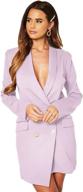 👗 unique21 women's luxe stain breasted asymmetric blazer dress - elegant casual work office events blazer dresses for ladies logo