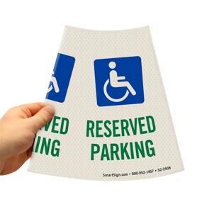 img 2 attached to 🅿️ Enhanced Safety and Accessibility with SmartSign Reflective Reserved Parking Handicapped