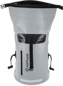 img 1 attached to Earth Pak Waterproof Backpack with Easy Access Front Pocket & Cushioned Back Panel: 35L/55L, Heavy Duty Roll-Top Closure, IPX8 Waterproof Phone Case Included