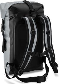 img 3 attached to Earth Pak Waterproof Backpack with Easy Access Front Pocket & Cushioned Back Panel: 35L/55L, Heavy Duty Roll-Top Closure, IPX8 Waterproof Phone Case Included