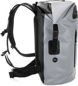 img 2 attached to Earth Pak Waterproof Backpack with Easy Access Front Pocket & Cushioned Back Panel: 35L/55L, Heavy Duty Roll-Top Closure, IPX8 Waterproof Phone Case Included