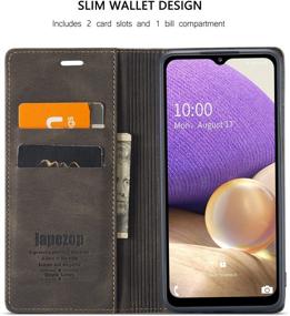 img 3 attached to 📱 Samsung Galaxy A32 5G Wallet Case with RFID Blocking, Card Holder, Kickstand & Magnetic Closure - Coffee Brown Leather Flip Case for Samsung Galaxy A32 5G