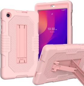 img 4 attached to 📱 JSUSOU Alcatel Joy Tab 2 Case - Premium Kids Protective Cover for 8" Tablet (Model: 9032Z) with Kickstand - Rosegold