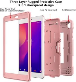 img 2 attached to 📱 JSUSOU Alcatel Joy Tab 2 Case - Premium Kids Protective Cover for 8" Tablet (Model: 9032Z) with Kickstand - Rosegold