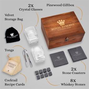 img 3 attached to 🥃 Whiskey Stones Gift Set - Premium Chilling Rocks, Scotch Bourbon Glasses, and Slate Table Coasters - Perfect Gift for Men, Dad, Boyfriend, Anniversary, or Retirement