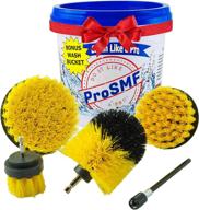🧼 prosmf drill brush set - versatile cleaning attachments - power scrubber - drill scrub brush for deep cleaning - shower, grout, bathroom, bathtub, sink, tile - bathroom accessory kit logo