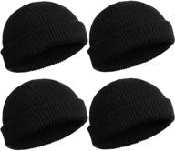 🧢 stylish unisex satinior trawler beanie watch hat with roll-up edge – 4-piece set logo