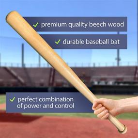 img 2 attached to 🏏 KOTIONOK 27 Inch Wooden Baseball Bat for Self Defense - Softball & Baseball Bats