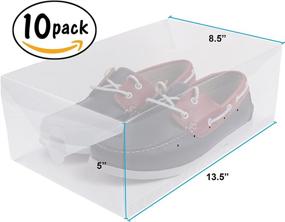 img 2 attached to Space-Saving Greenco Clear Foldable Shoe Storage Boxes - 10 Pack for Organized Shoe Collection