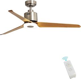 img 4 attached to 🔆 FINXIN Brushed Nickel Remote LED 52 Ceiling Fan Light Fixtures for Indoor Spaces - Ideal for Bedroom, Living Room, Dining Room - Includes Motor, 3-Blades, and Remote Switch (Brushed Nickel)