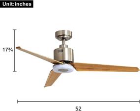 img 1 attached to 🔆 FINXIN Brushed Nickel Remote LED 52 Ceiling Fan Light Fixtures for Indoor Spaces - Ideal for Bedroom, Living Room, Dining Room - Includes Motor, 3-Blades, and Remote Switch (Brushed Nickel)