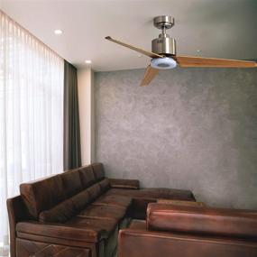 img 3 attached to 🔆 FINXIN Brushed Nickel Remote LED 52 Ceiling Fan Light Fixtures for Indoor Spaces - Ideal for Bedroom, Living Room, Dining Room - Includes Motor, 3-Blades, and Remote Switch (Brushed Nickel)