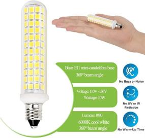 img 3 attached to 💡 Durable and Energy-Efficient Dimmable Candelabra Bulb: 125X2835SMD, 6000K White Light