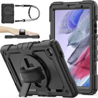 📱 seymac stock samsung galaxy tab a7 lite case 8.7'' with screen protector pencil holder [360 rotating hand strap] & stand - drop-proof case for samsung galaxy tab a7 lite 2021 sm-t220/t225/t227 (black) logo