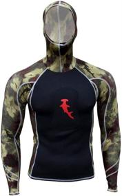 img 4 attached to Hammerhead Spearguns: Ambush Long Sleeve Rashguard with Hood in HH Camo - Ultimate Dive Apparel for Camouflage and Protection