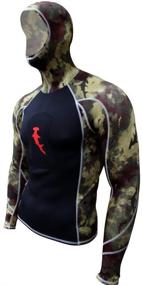 img 3 attached to Hammerhead Spearguns: Ambush Long Sleeve Rashguard with Hood in HH Camo - Ultimate Dive Apparel for Camouflage and Protection