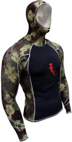 img 2 attached to Hammerhead Spearguns: Ambush Long Sleeve Rashguard with Hood in HH Camo - Ultimate Dive Apparel for Camouflage and Protection