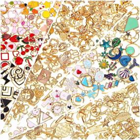 img 4 attached to 💎 200PCS Gikasa Assorted Charm Set for Jewelry Making: Wholesale Metal Charms for DIY Necklaces, Bracelets, and Earrings