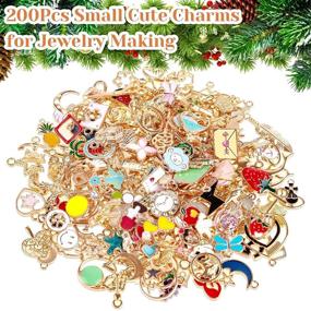 img 3 attached to 💎 200PCS Gikasa Assorted Charm Set for Jewelry Making: Wholesale Metal Charms for DIY Necklaces, Bracelets, and Earrings