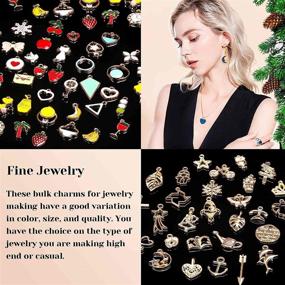 img 2 attached to 💎 200PCS Gikasa Assorted Charm Set for Jewelry Making: Wholesale Metal Charms for DIY Necklaces, Bracelets, and Earrings