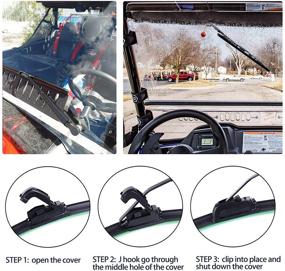 img 3 attached to 🌬️ Xislet UTV Hand Operated Windshield Wiper | Compatible with Polaris Ranger RZR, Can Am, Kawasaki, Honda Pioneer, Golf Cart | Manual Windshield Wiper Blades Assembly Kit with Included Instruction