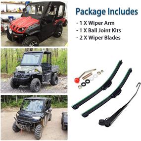 img 2 attached to 🌬️ Xislet UTV Hand Operated Windshield Wiper | Compatible with Polaris Ranger RZR, Can Am, Kawasaki, Honda Pioneer, Golf Cart | Manual Windshield Wiper Blades Assembly Kit with Included Instruction