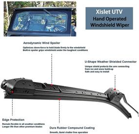 img 1 attached to 🌬️ Xislet UTV Hand Operated Windshield Wiper | Compatible with Polaris Ranger RZR, Can Am, Kawasaki, Honda Pioneer, Golf Cart | Manual Windshield Wiper Blades Assembly Kit with Included Instruction