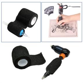 img 2 attached to 🖤 Beoncall Tattoo Grip Tape - Black Disposable Wrap for Tattoo Machine Grip Accessories and Sports Bandage