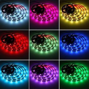 img 1 attached to 💡 Enhanced USB Battery-Powered LED Strip Lights - 2M/6.6FT Flexible RGB Color Changing Light Strip 5050, 60 LEDs, 5V Battery-Powered with IR Controller