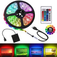 💡 enhanced usb battery-powered led strip lights - 2m/6.6ft flexible rgb color changing light strip 5050, 60 leds, 5v battery-powered with ir controller логотип