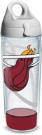 nba miami heat tervis water bottle, 24 oz, clear with grey lid and wrap логотип