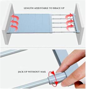 img 3 attached to 🔧 Space-Saving Wall Mounted Kitchen Rack and Closet Organizer Shelf with Adjustable Length (24 cm Wide, 50-80 cm Length, Pink) - Decorative Shelves and Cabinet Holders