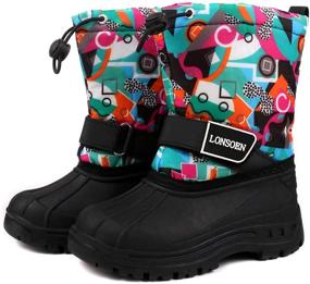 img 3 attached to LONSOEN Winter Weather Waterproof Outdoor Boys' Shoes: Ultimate Outdoor Protection