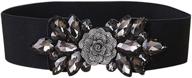 stylish clover fashion floral rhinestone elastic women's belt accessories: effortless elegance logo