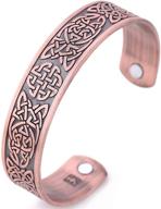 my shape antique copper classic irish celtic knot magnetic therapy bracelet - elegant bangle with irish pattern jewelry logo