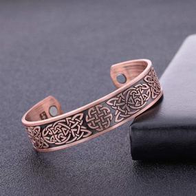 img 1 attached to My Shape Antique Copper Classic Irish Celtic Knot Magnetic Therapy Bracelet - Elegant Bangle with Irish Pattern Jewelry