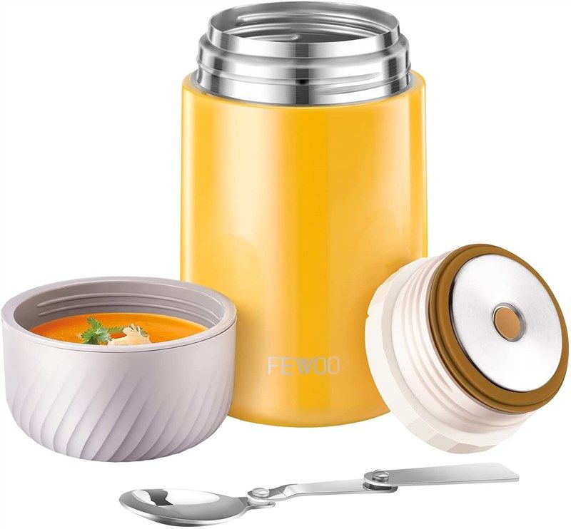 🍲 FEWOO Food Thermos: 27oz Vacuum Insulated Soup Flask for…
