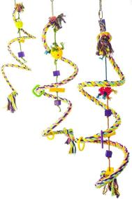 img 1 attached to 🦜 Colorful Bungee Rope Bird Toy - Perfect for Keets, Tiels, Quakers, Conures, African Greys, Amazons, Cockatoos, Macaws & All Sized Birds - Choose the Right Size!