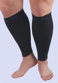 img 1 attached to 🧦 Wide Calf Plus Size Calf Compression Sleeve Socks: Comfortable, Soothing Support for Swelling, Edema, and Pain - Men and Women: 2XL 3XL Size with Large Cuffs: Perfect for Flights and 20-30 mmHg Graduated Compression