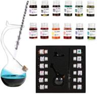 thyggzjbs handmade high borosilicate glass glass dip pen ink set - crystal pen with 12 colorful inks for art, writing, signatures, calligraphy, decoration, gift (black): enhance your creative expression with exquisite handcrafted glass pens and vibrant ink collection logo