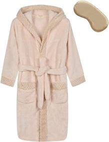 img 4 attached to Robes Hooded Flannel Bathrobes Girls Boys' Clothing in Sleepwear & Robes