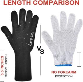 img 1 attached to 🔥 DEYAN Oven Gloves - Heat Resistant BBQ Gloves for Women, Kitchen Silicone Non-Slip Cooking Gloves, Baking, Grilling, Pot-Holding - 1 Pair, 13 inch (Black)