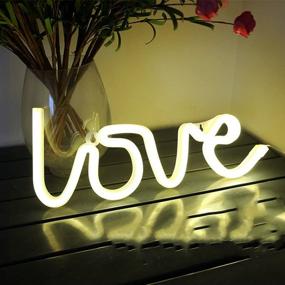 img 3 attached to Wanxing Love Neon Signs Light - LED Neon Art Decorative Lights Wall Decor for Christmas, Girls Bedroom, House, Bar, Pub, Hotel, Beach, Recreational (Warm)