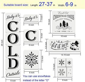 img 2 attached to Set of 14 Reusable Christmas Stencils for Wood Paintings - Includes Baby It’s Cold Outside Porch Sign Stencil, Let it Snow, and Snowman Stencils for Farmhouse Decor during the Holiday Season