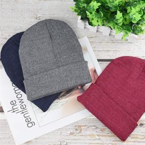 img 2 attached to 🧣 MENOLY 4-Pack Winter Beanies: Stretch Knit Beanie Hats for Girls and Boys in 4 Color Variations for Optimum Style