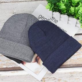 img 1 attached to 🧣 MENOLY 4-Pack Winter Beanies: Stretch Knit Beanie Hats for Girls and Boys in 4 Color Variations for Optimum Style