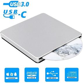 img 2 attached to 💿 Portable USB 3.0 External DVD Drive: CD DVD+/-RW Burner for Laptop Mac MacBook Pro Air PC Windows - Slim & Fast Performance