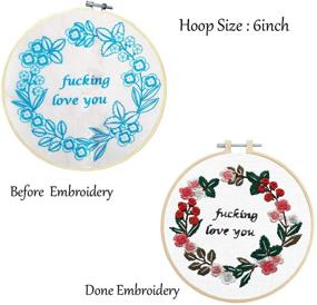 img 2 attached to Beginner Floral Wreath Cross Stitch Embroidery Kit - DIY Embroidery Starter Set 🌸 for Adults by Louise Maelys with Funny Designs - Perfect for Decor and Handmade Gifts